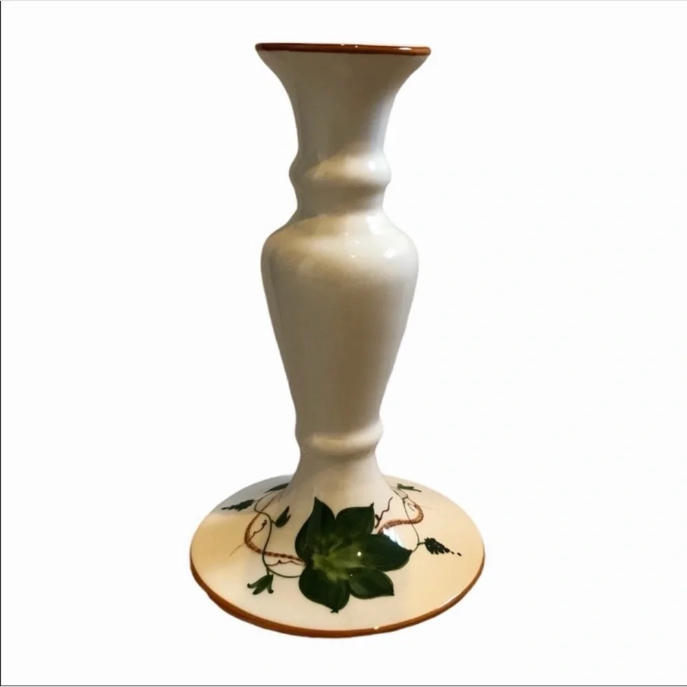 Vintage Facerarte Hand Painted Candlestick Set